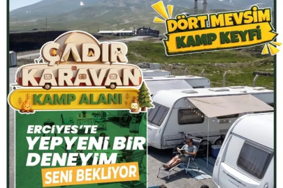 Kayseri Erciyes'te Çadır Karavan Kamp Alanı doğaseverleri bekliyor